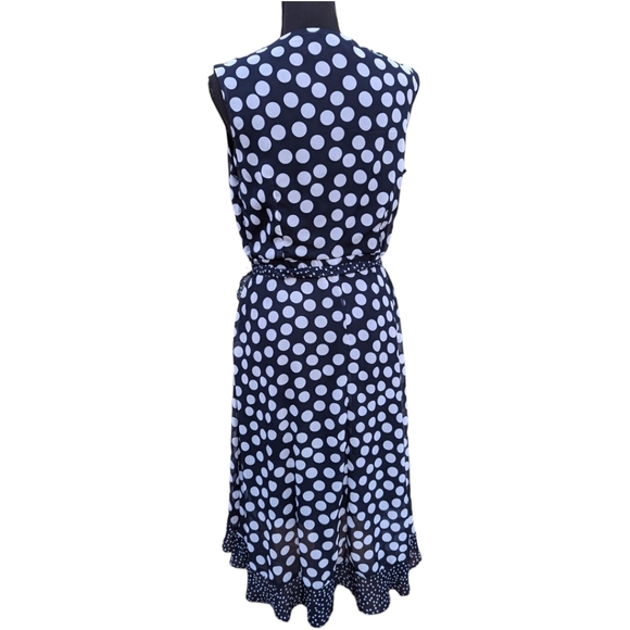 Sandra Darren Sleeveless Polkadot Chiffon Dress 10 - Picture 9 of 16